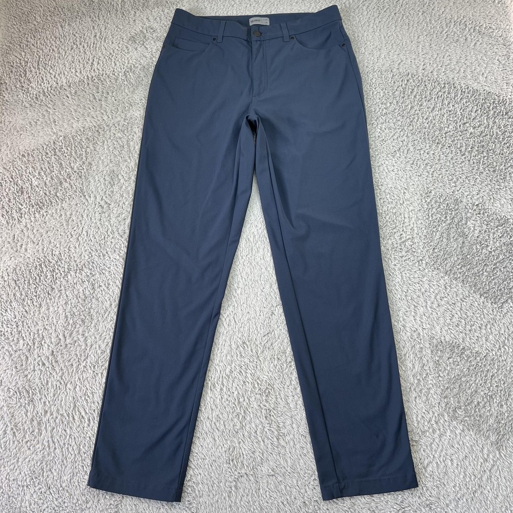 VRST PerformaPants Mens 33x33 Blue Chino Slim Microfiber Stretch 5-Pocket Travel